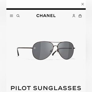 New Authentic Chanel Black gray Pilot Sunglasses $600 4189 T-Q
